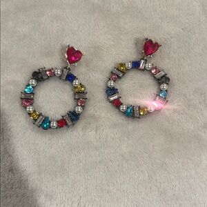 Colorful Beaded Hoop Earrings